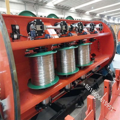 Stramme draadstrengelings- en draaimachine / stroombandstrengelmachine
